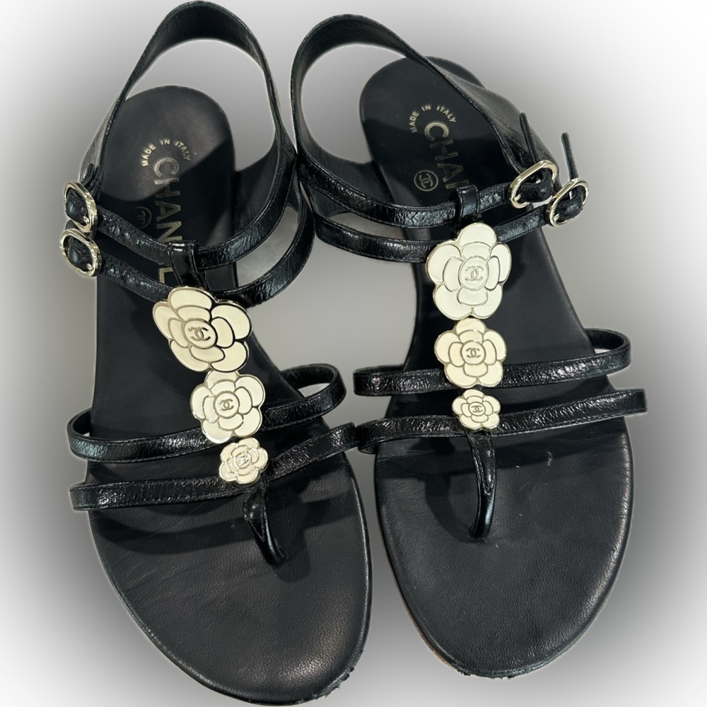 CHANEL Flower Gladiator Sandal - 37.5
